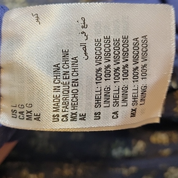 And Now This Navy Floral Ruffled Babydoll Dress Women's Size Large NWOT - Picture 3 of 4